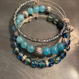 Alex and Ani set of 3 beaded bracelets